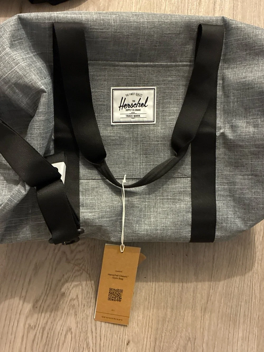 Herschel Supply Company Gray Duffel with Black Straps